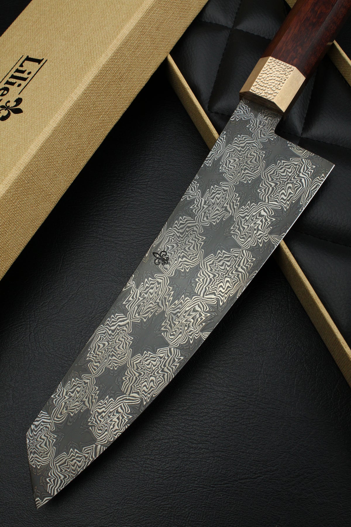 S Damaszener K-Tip Santoku Schlangenholz