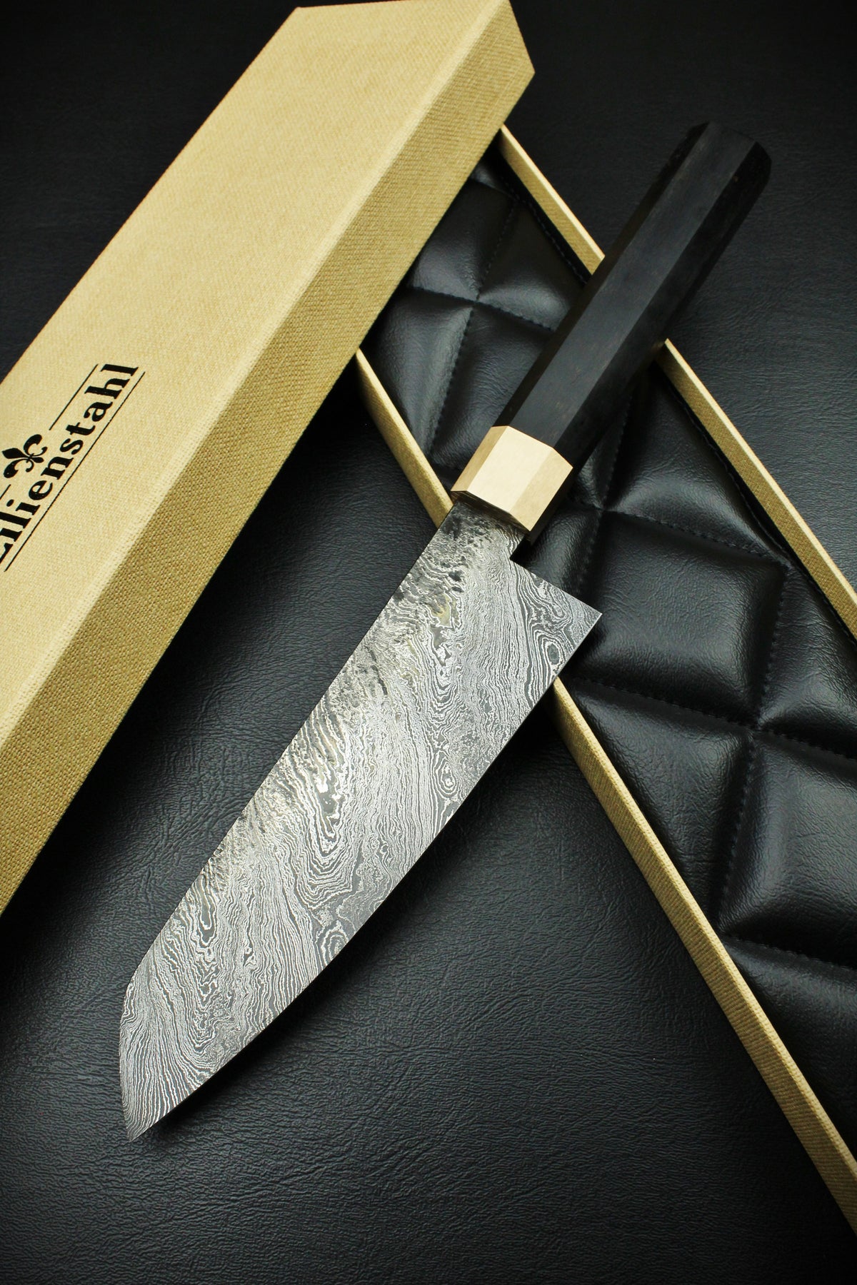 Damast-Santoku 215, achteckig, 2,2