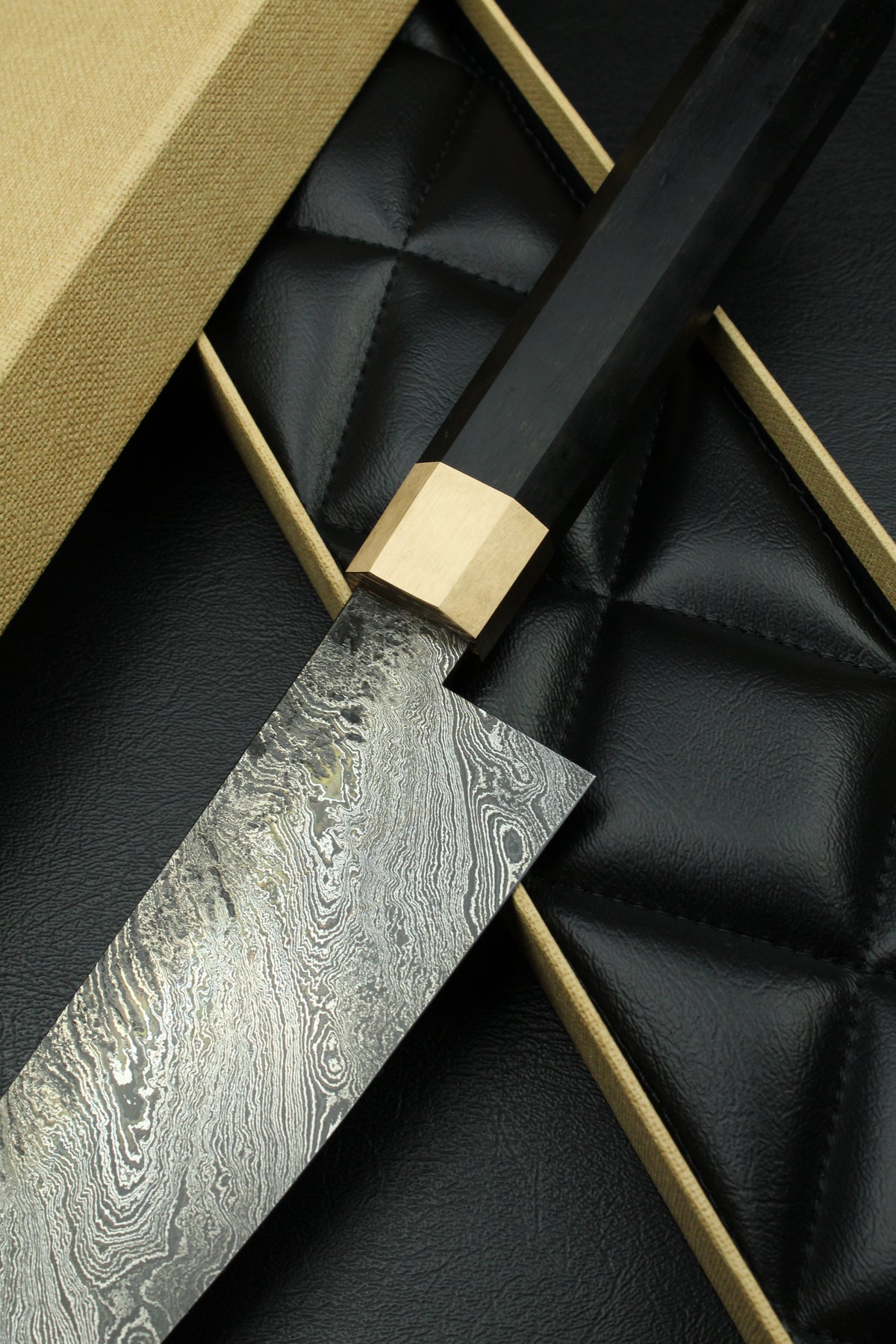 Damast-Santoku 215, achteckig, 2,2