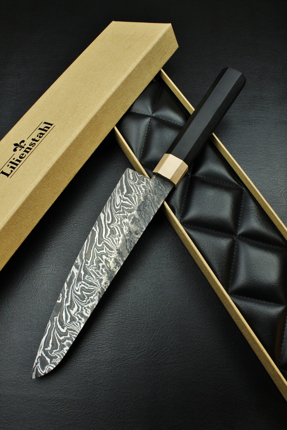 Damast-Gyuto 215 Achteckig 1.2