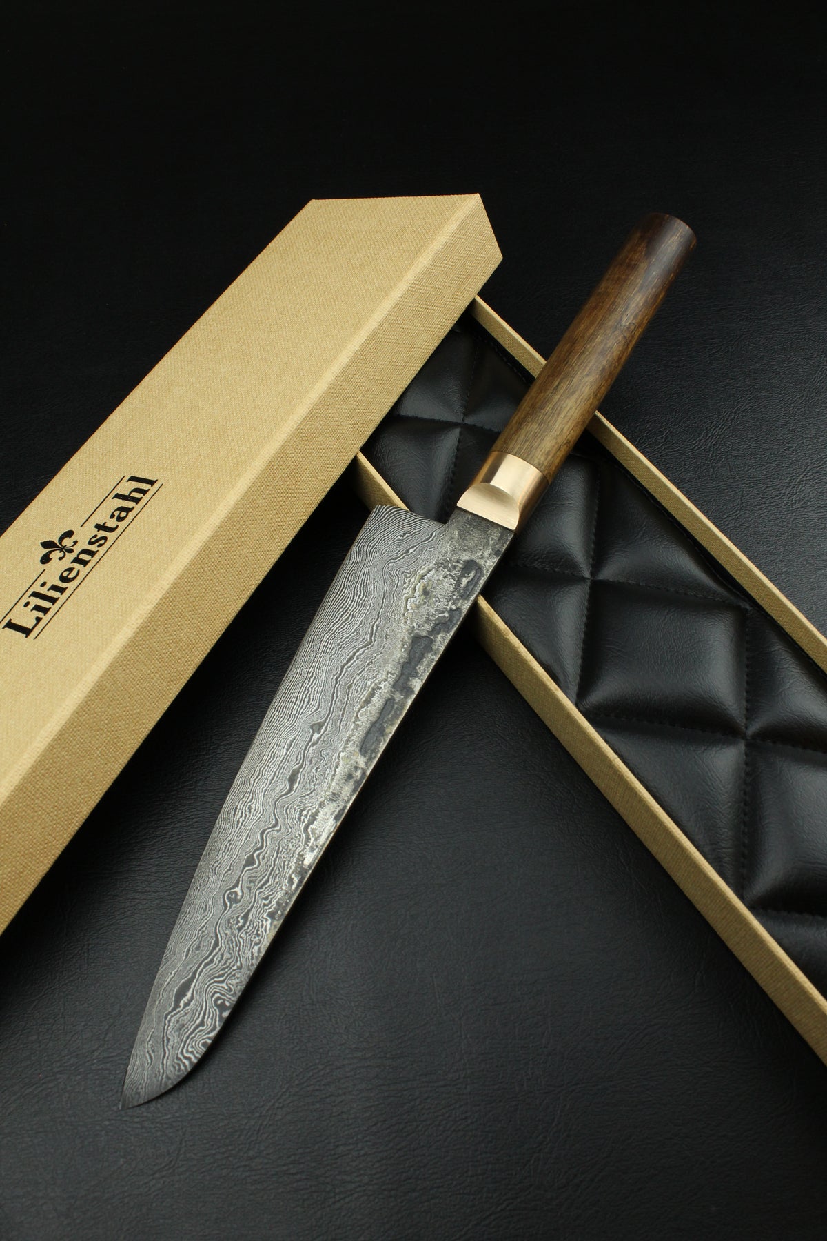 Damascus-Gyuto 320L, deutscher G-Walnussgriff