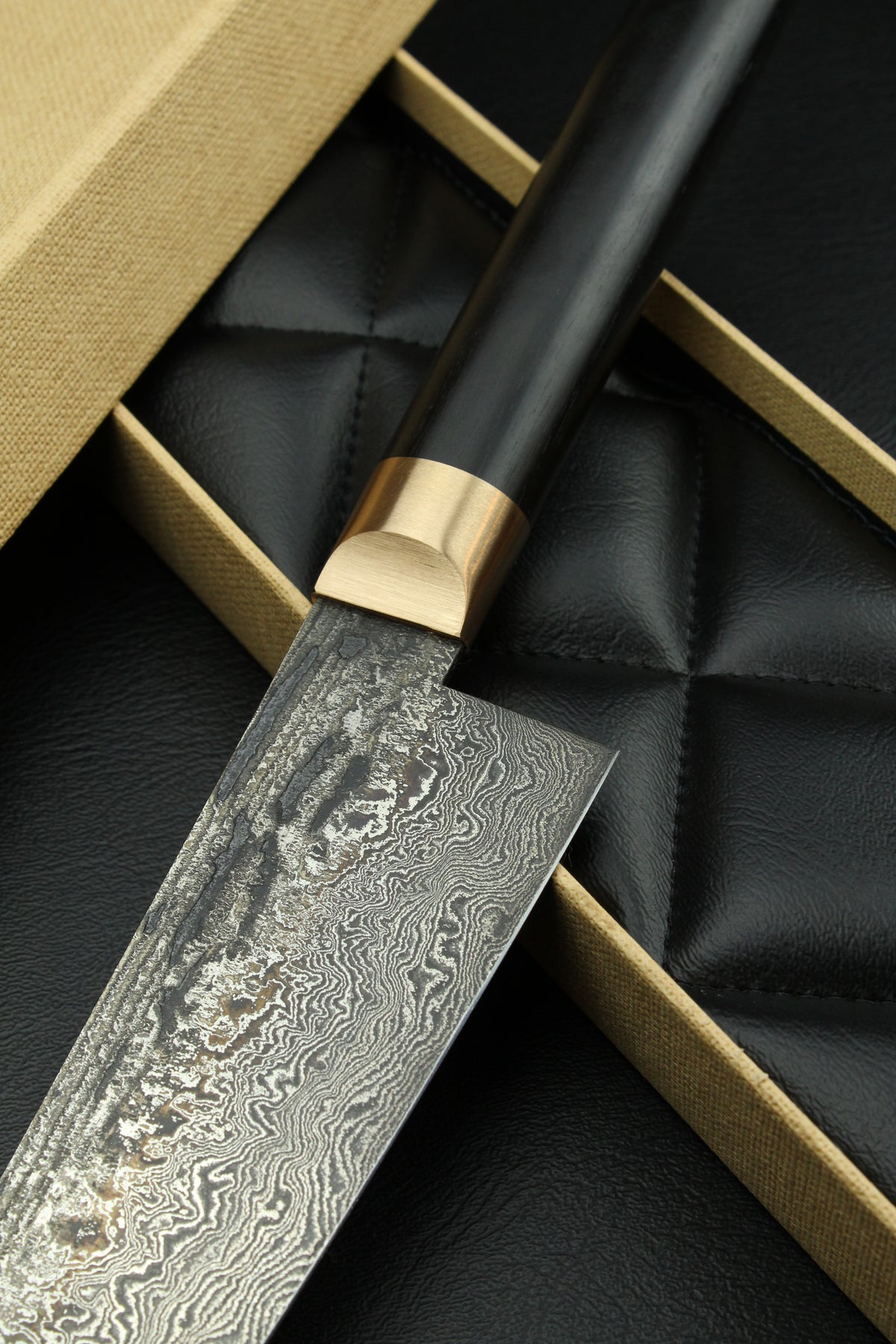 Damast-Gyuto 320L schwarzes Ebenholz 2.0