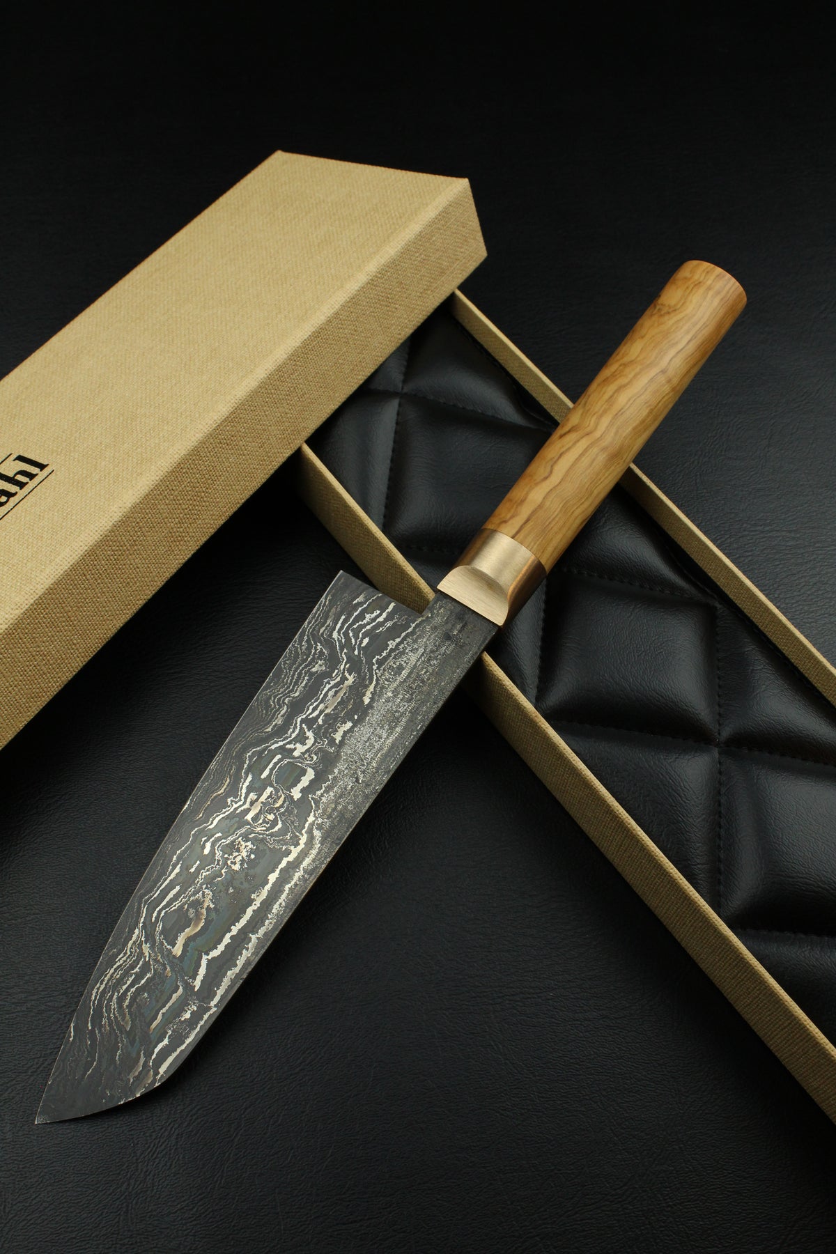 Damast-Santoku HK Olive Oval
