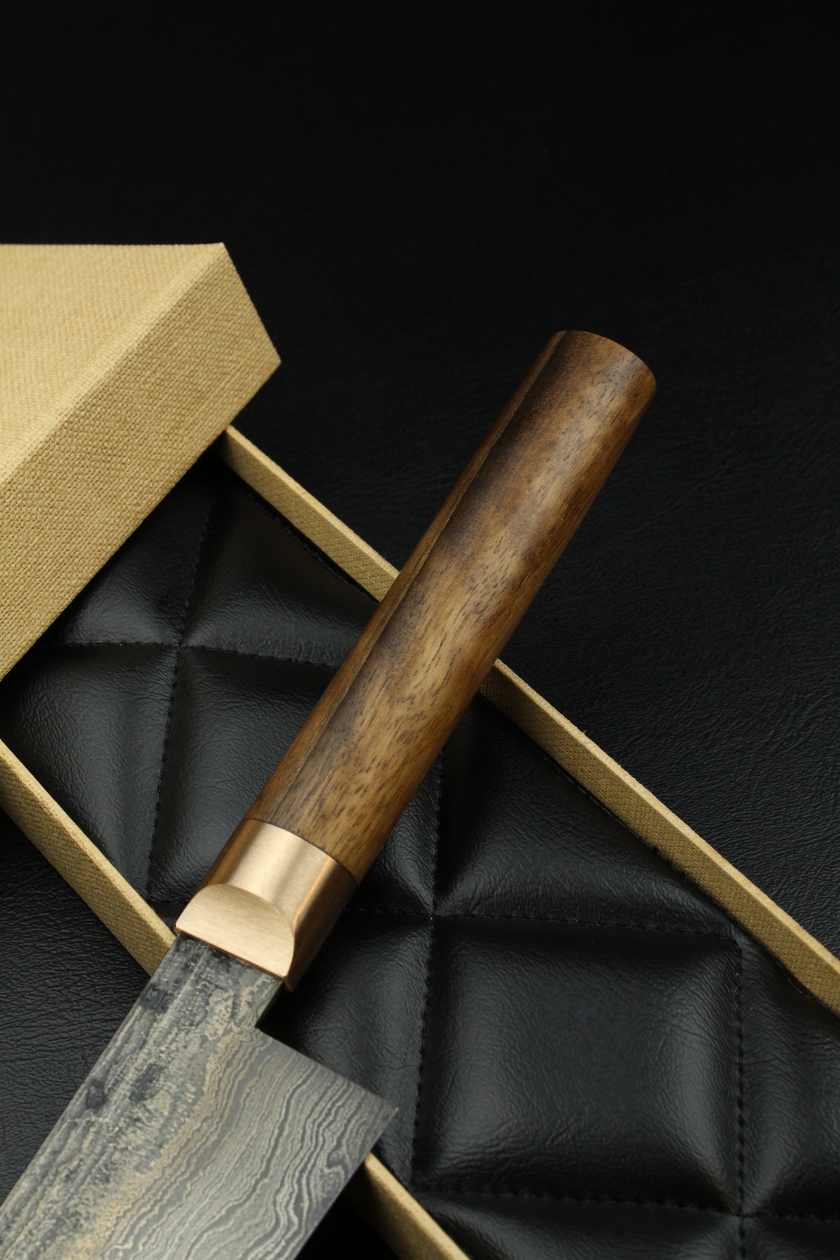 Damast-Santoku 500L Oval Patina