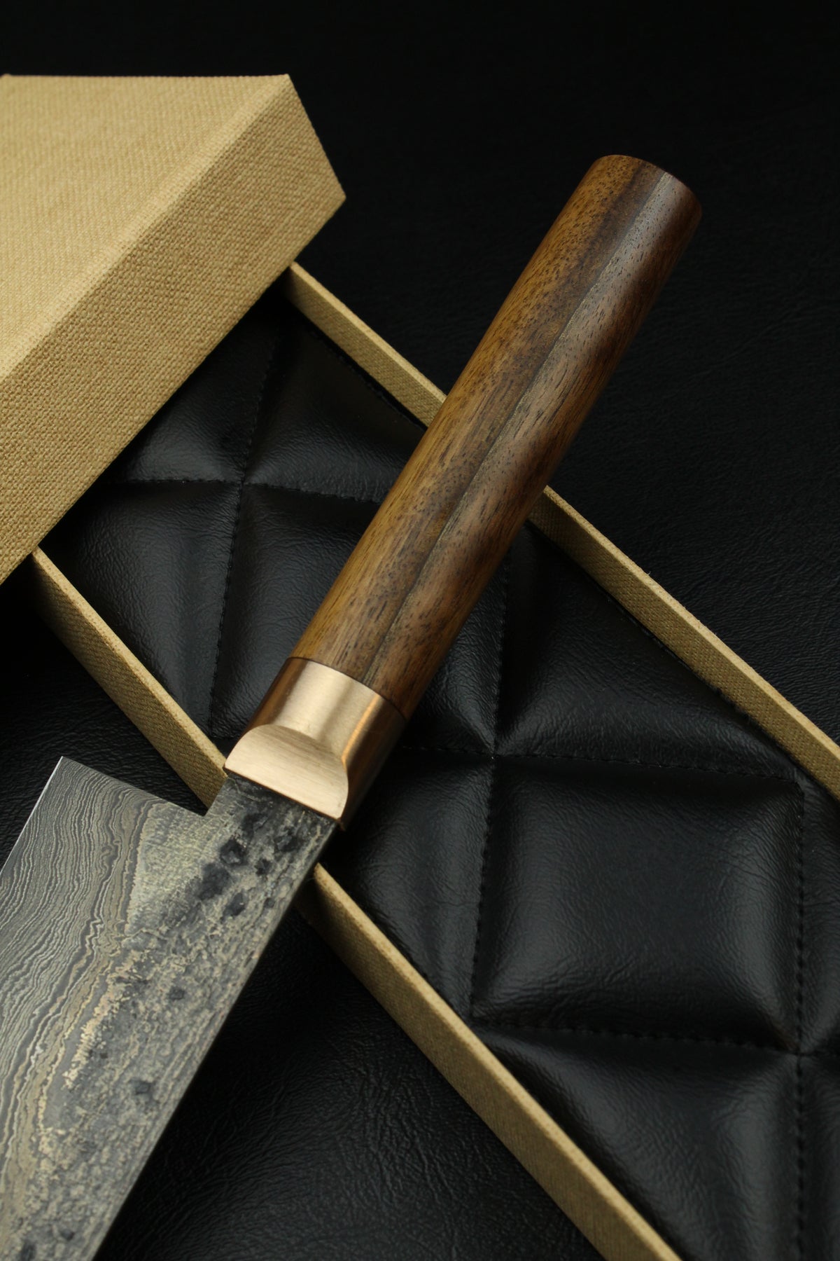 Damast-Santoku 500L Oval Patina