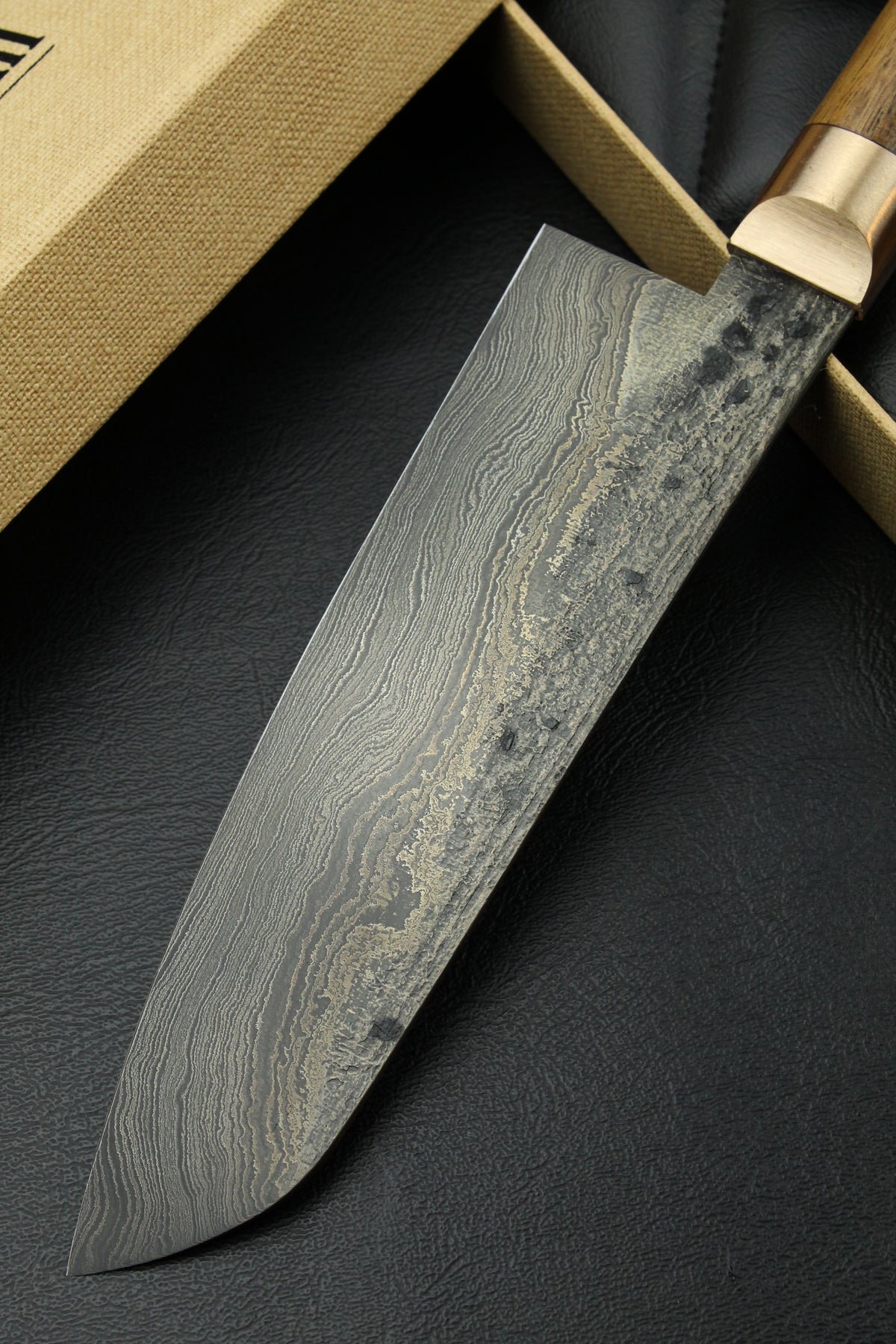 Damast-Santoku 500L Oval Patina