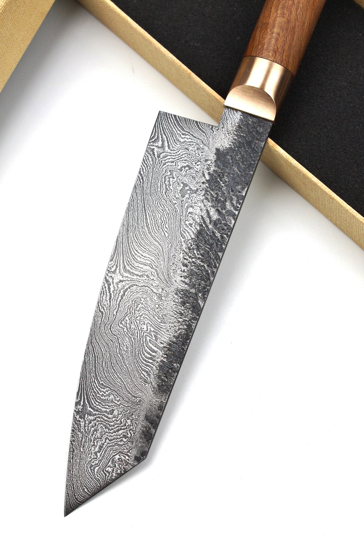 Damaszener Santoku 320L Ulmenholz