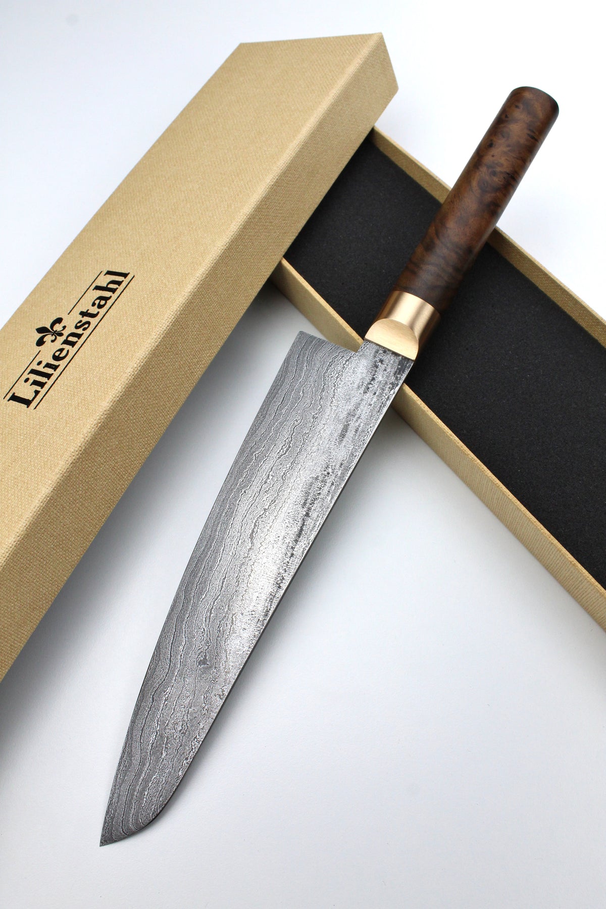 Gyuto Damast 500L Walnuss