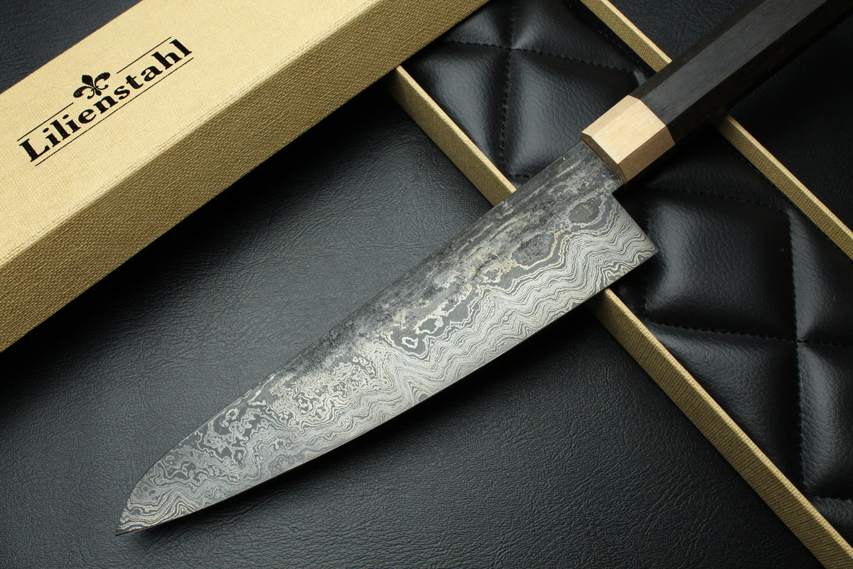 Gyuto Damast Moorholz Achteck