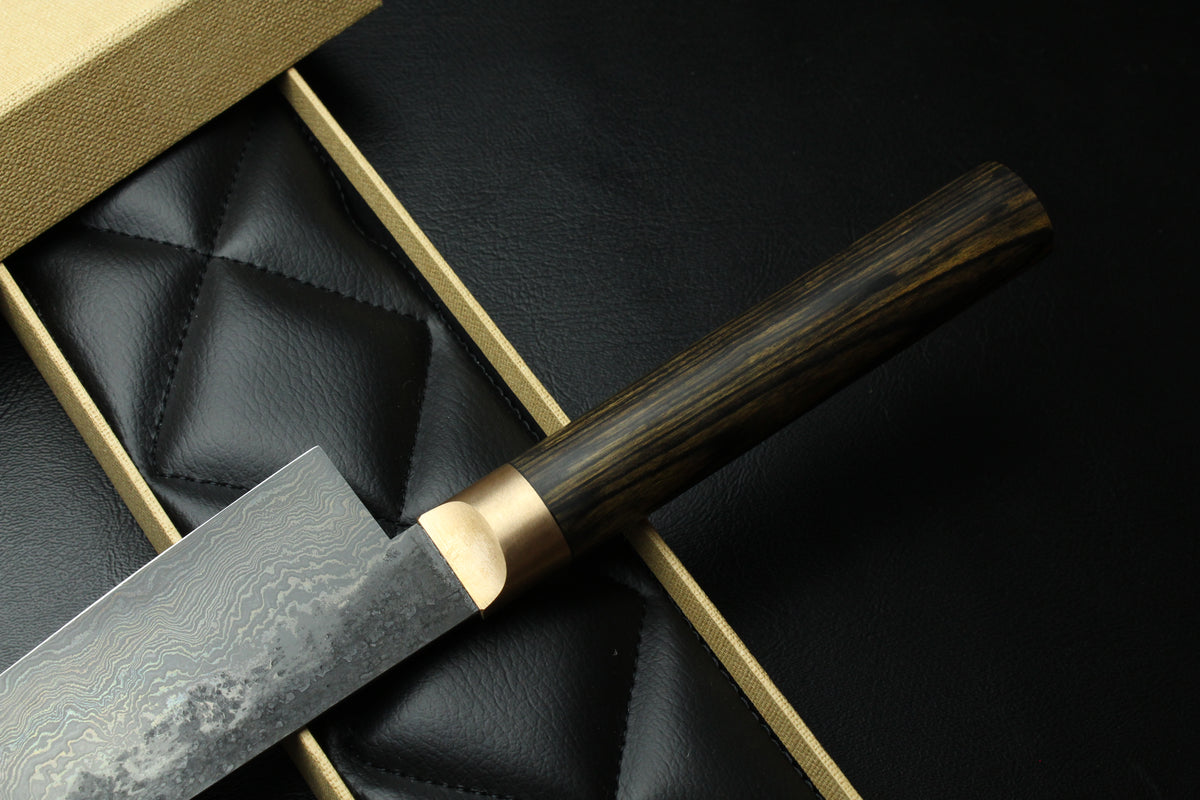 Gyuto 1 Schwarzes Damaszter Weiß-Schwarz Königliches Ebenholz