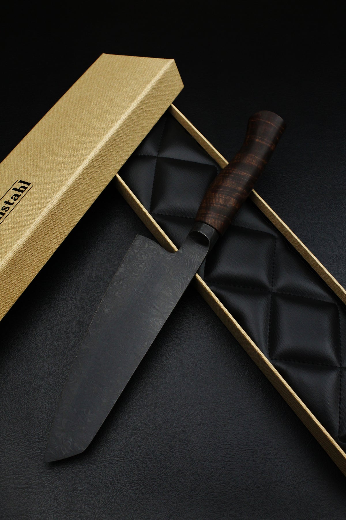 Santoku 190 geringsiert Gidgee schwarz Rautenmuster
