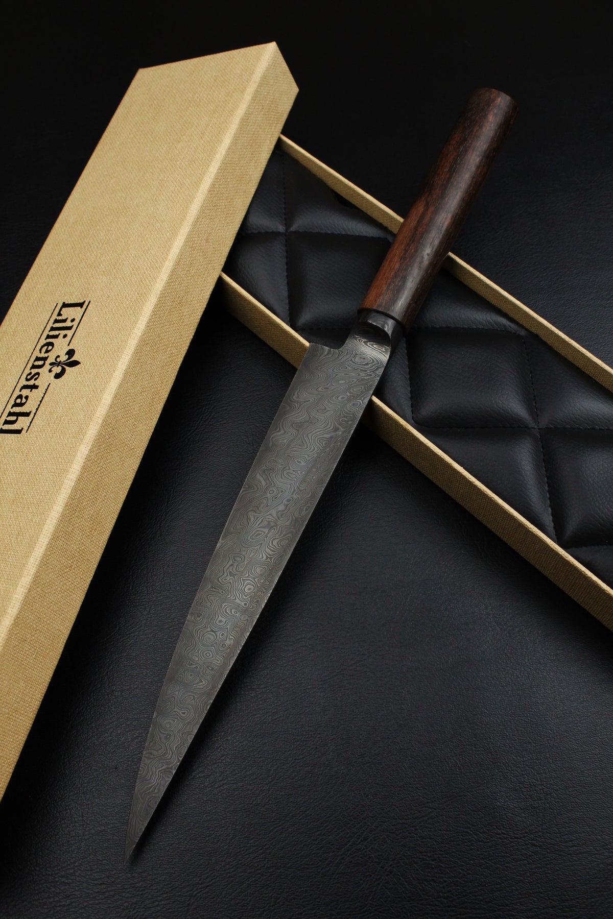 Sujihiki Schwarzes Damaststahl Makassar