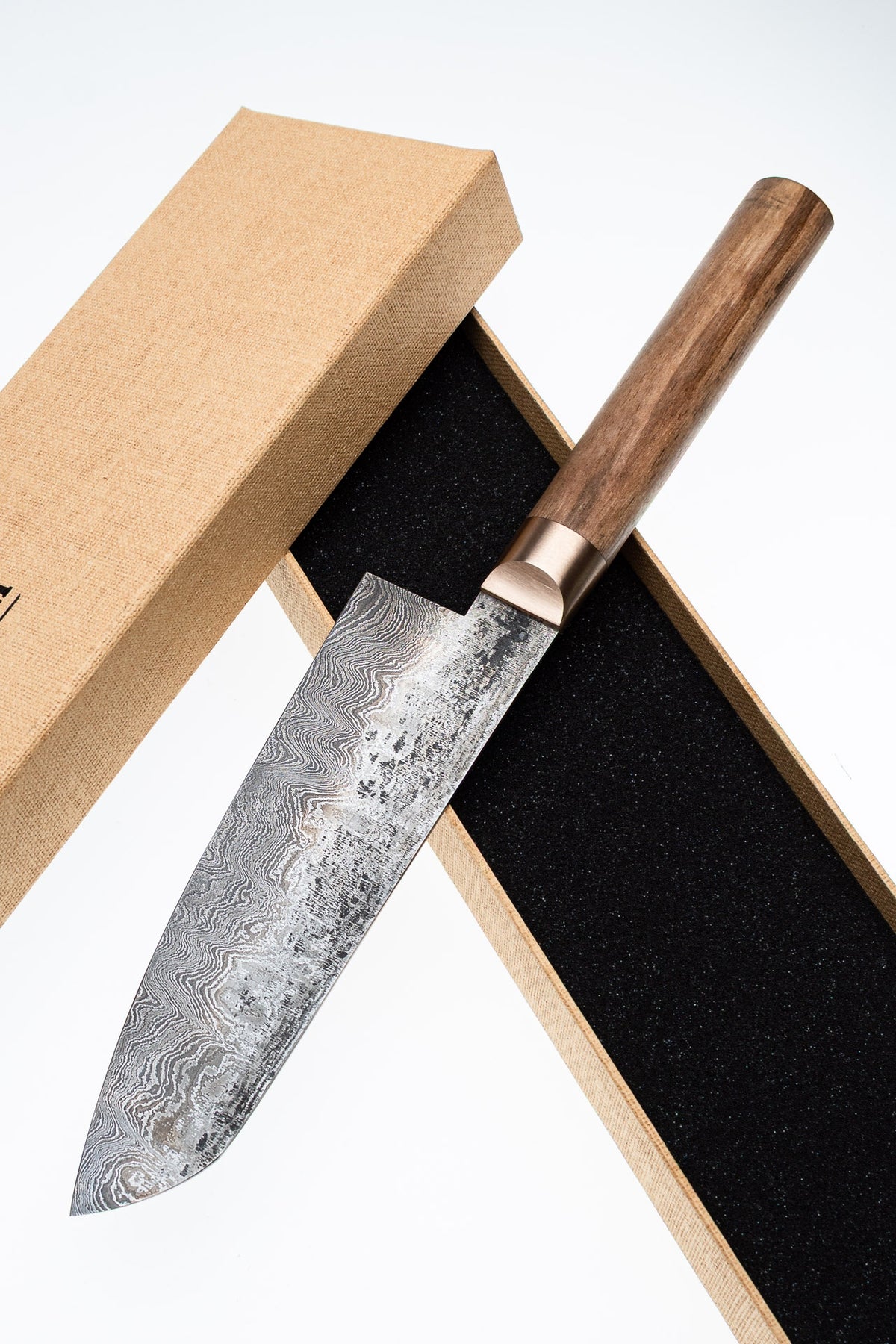 Damast-Santoku 500L Walnuss
