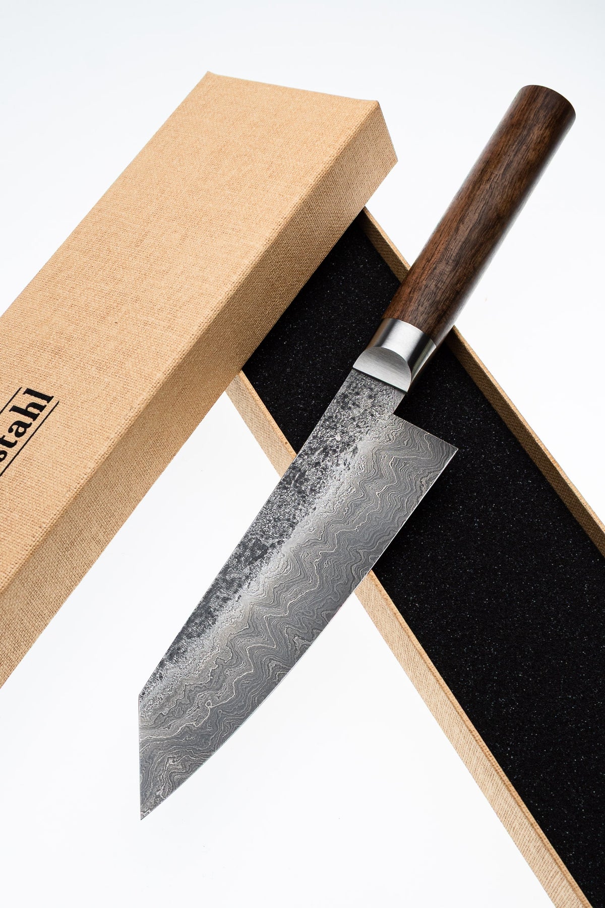K-Tip-Damast-Santoku 500L Walnuss