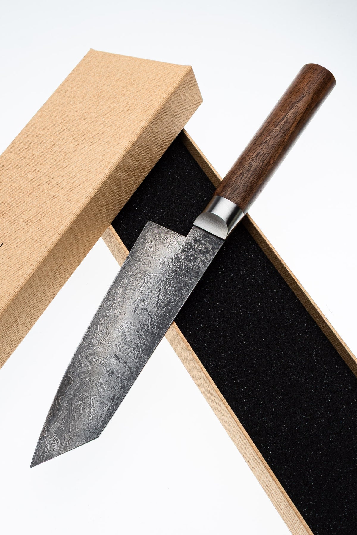 K-Tip-Damast-Santoku 500L Walnuss