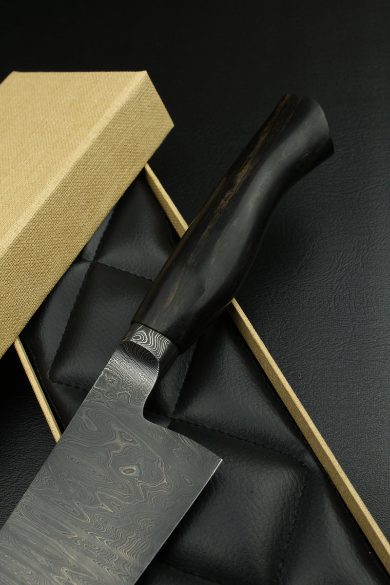 Gyuto 205 Black Ebony Dark Damascus