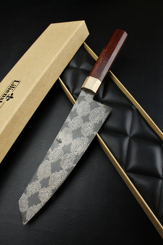 S Damascus K-Tip Santoku Snakewood