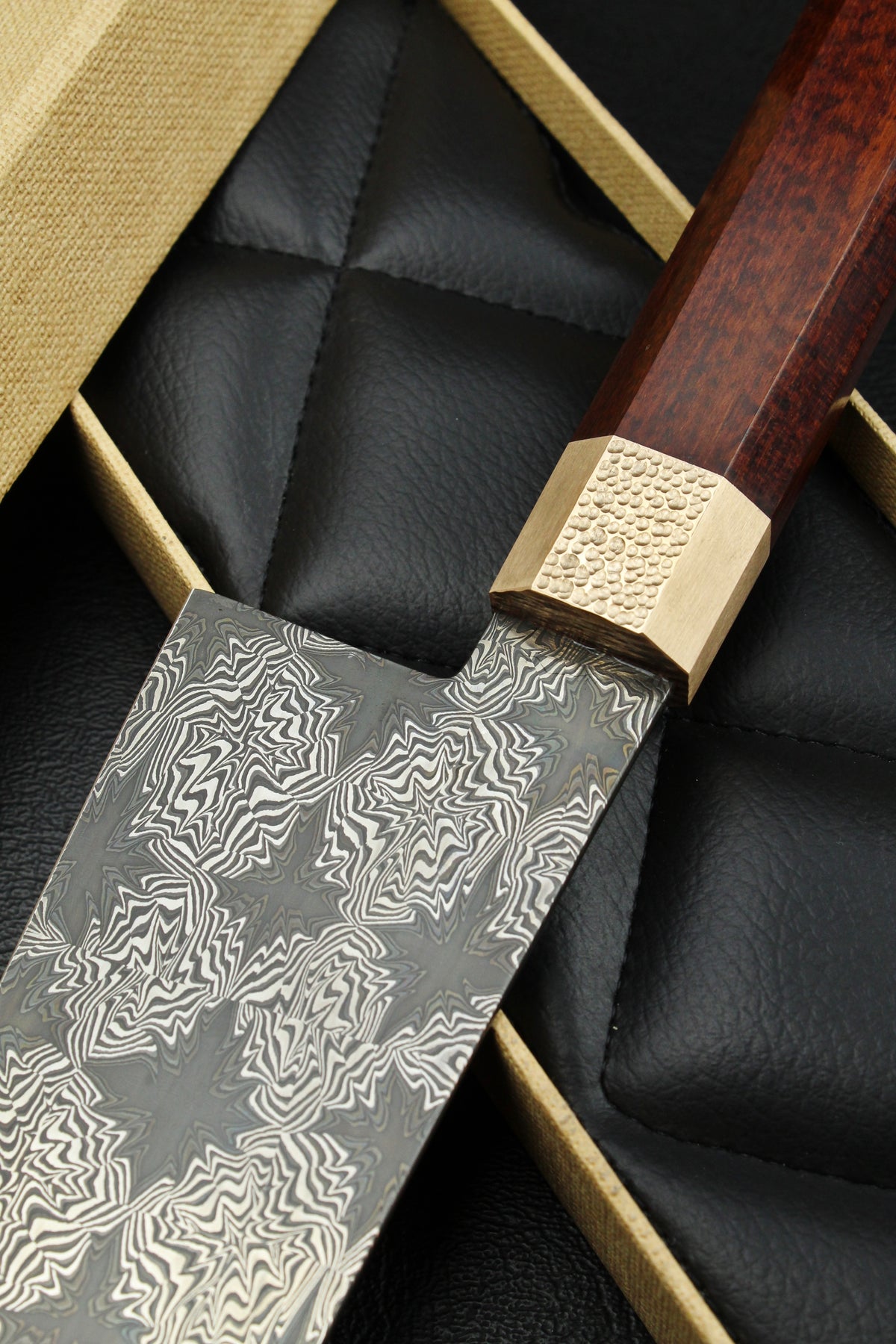 S Damaszener K-Tip Santoku Schlangenholz