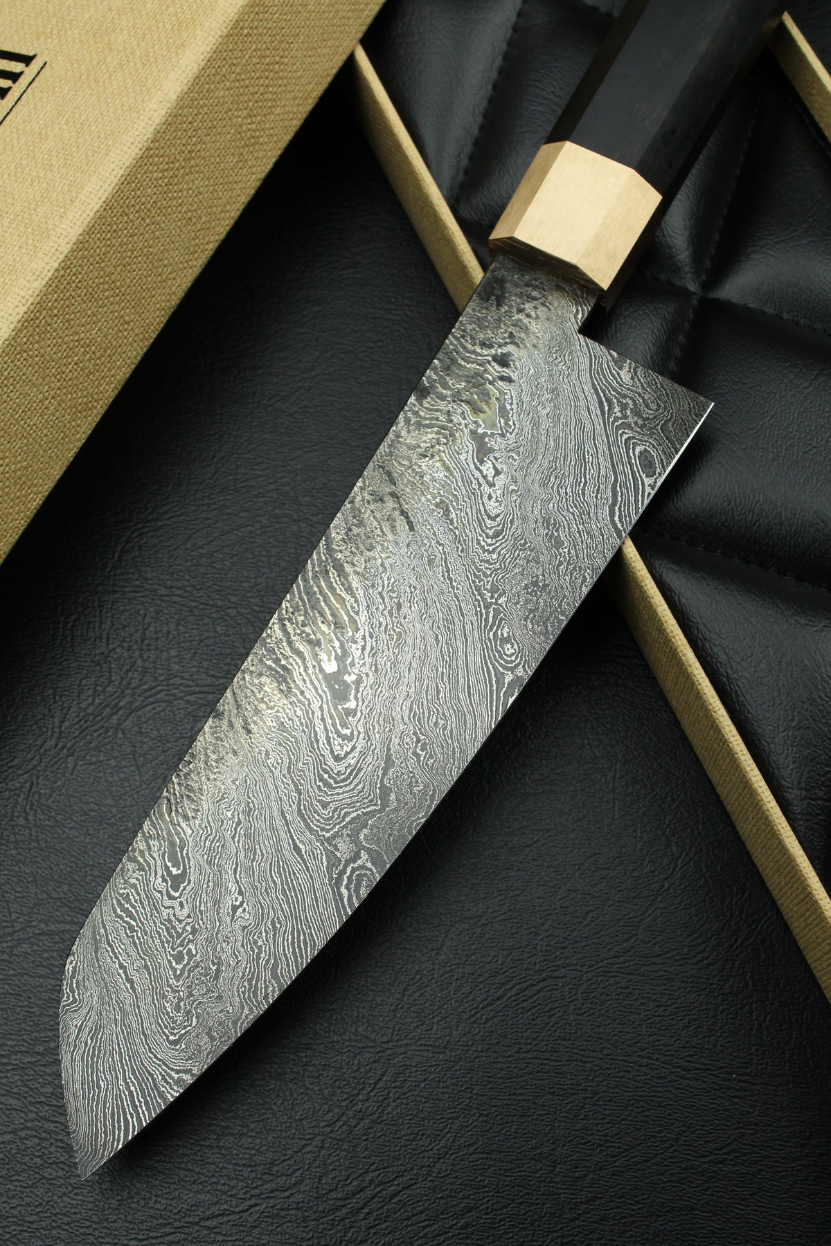 Damast-Santoku 215, achteckig, 2,2