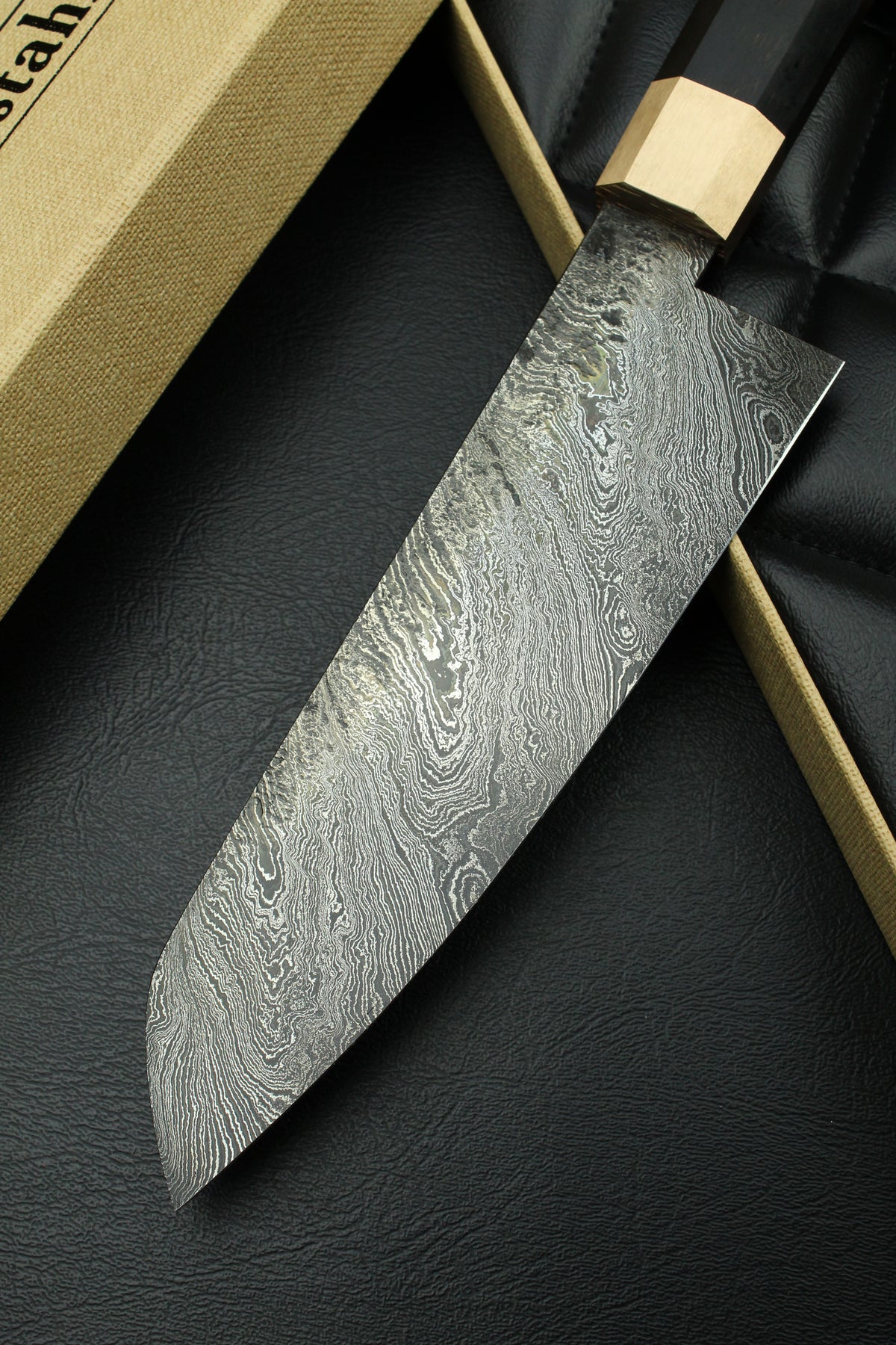 Damast-Santoku 215, achteckig, 2,2