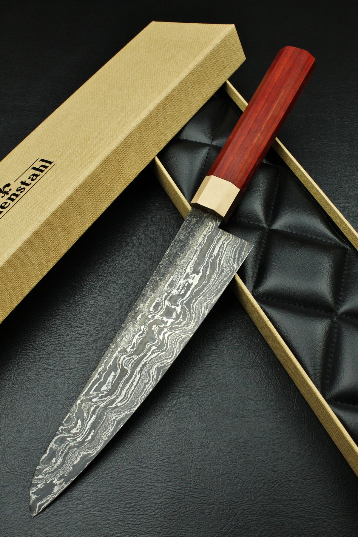 Padouk Damast Gyuto 215 Oktogonal 2.0