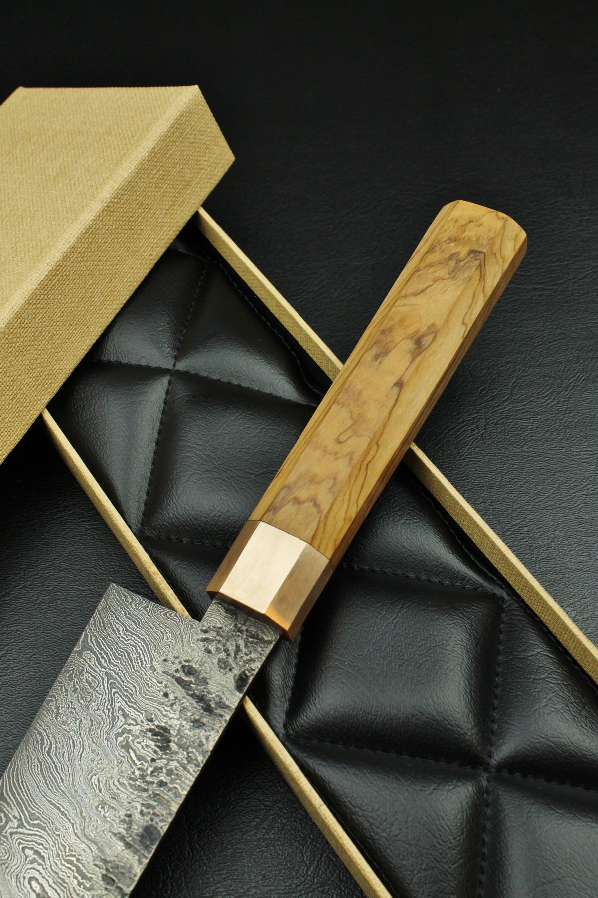 Damast-Santoku 215, achteckiger Griff, 2,3
