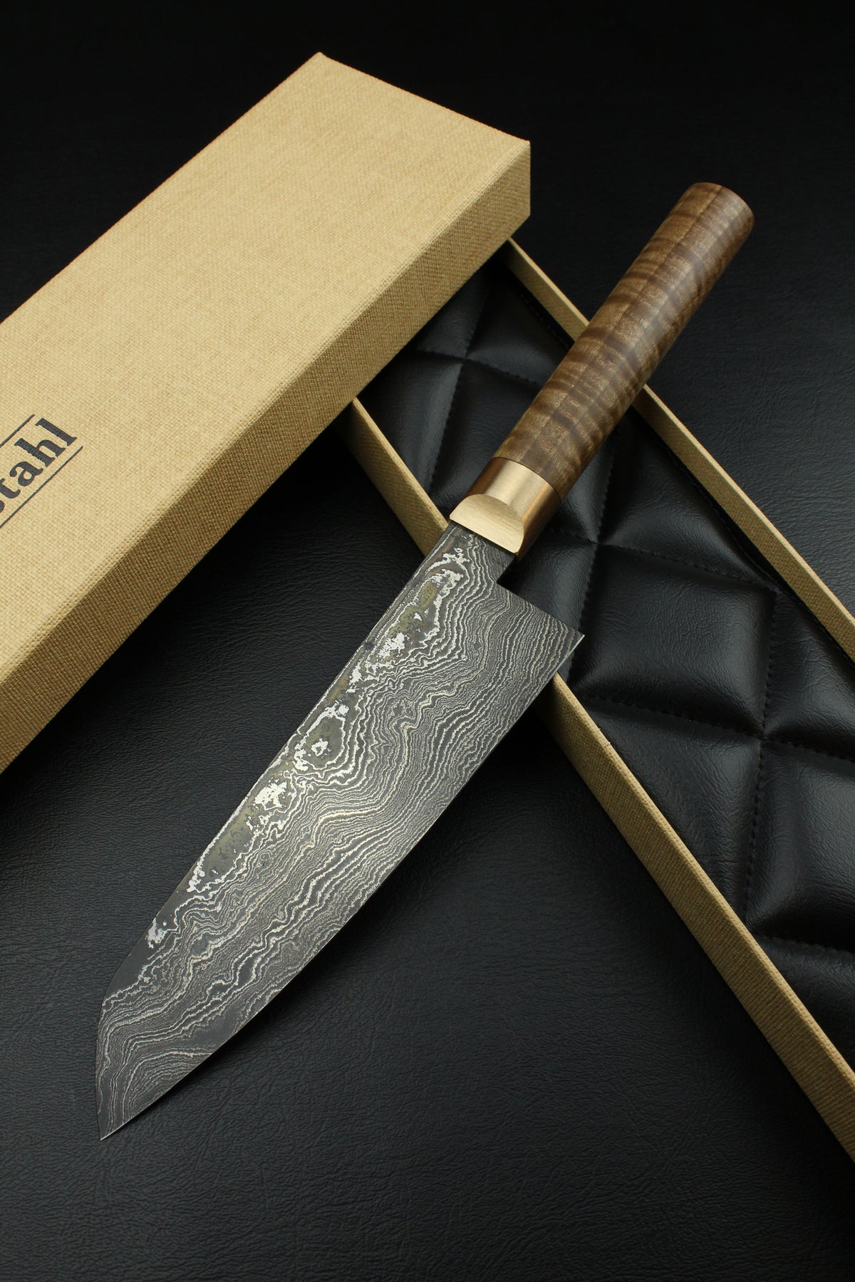 Damast-Santoku 500L German GR-Walnuss
