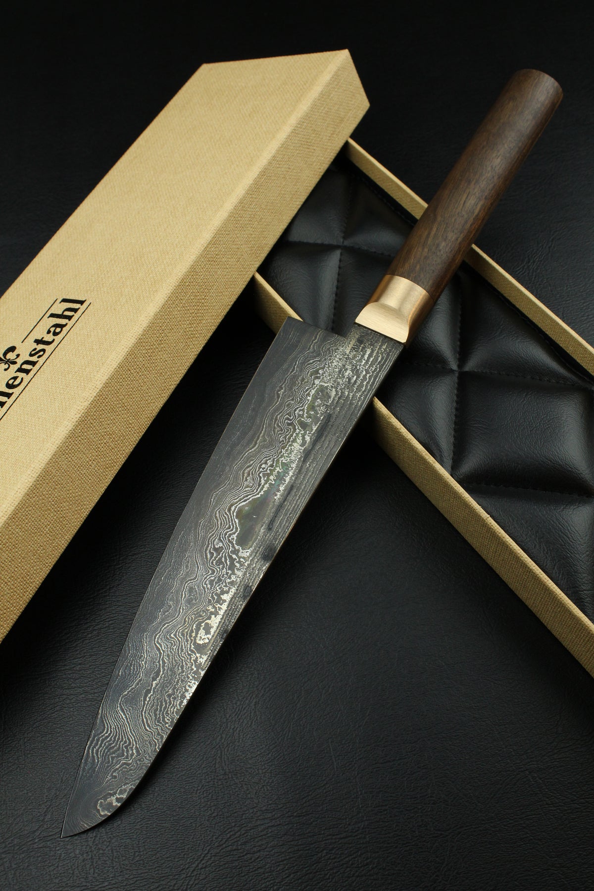 Damascus Gyuto 320L1 Deutsche Walnuss