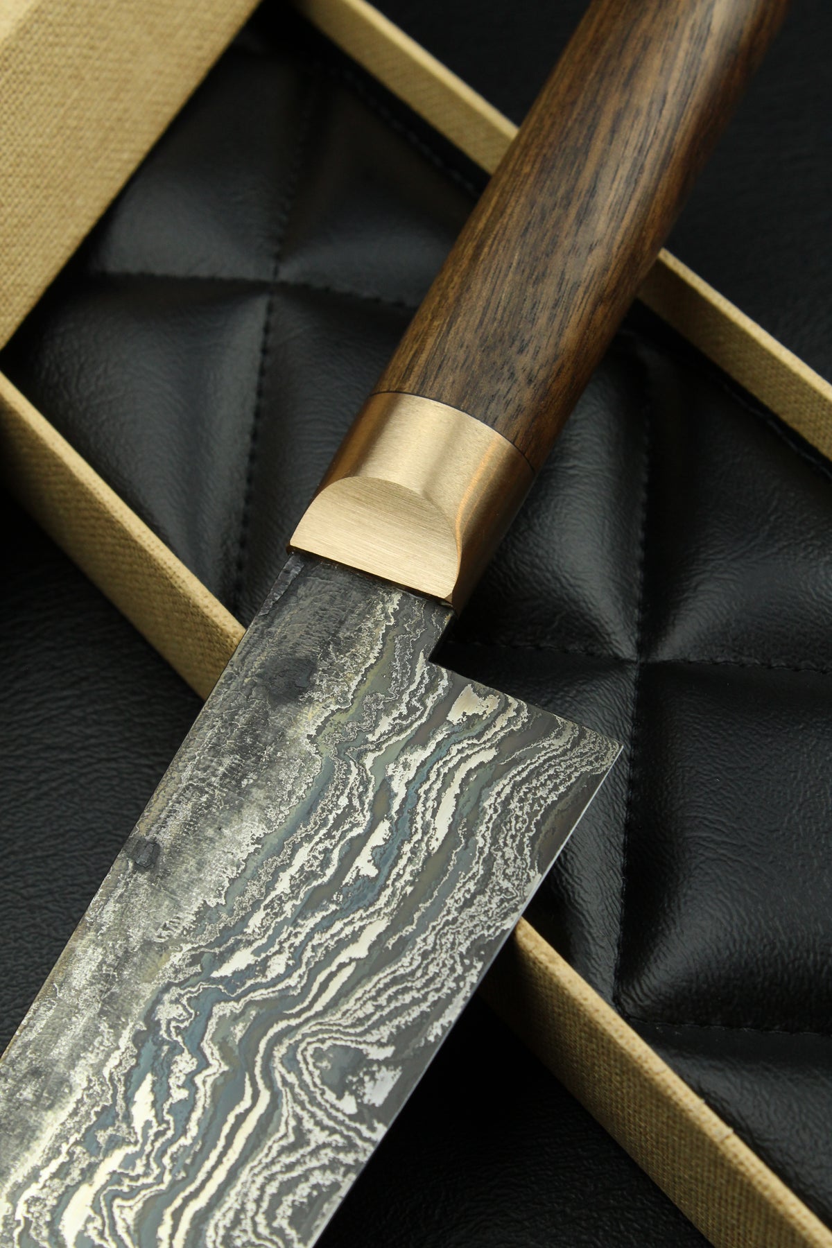 Damascus-Gyuto HK1 aus deutschem Walnussholz