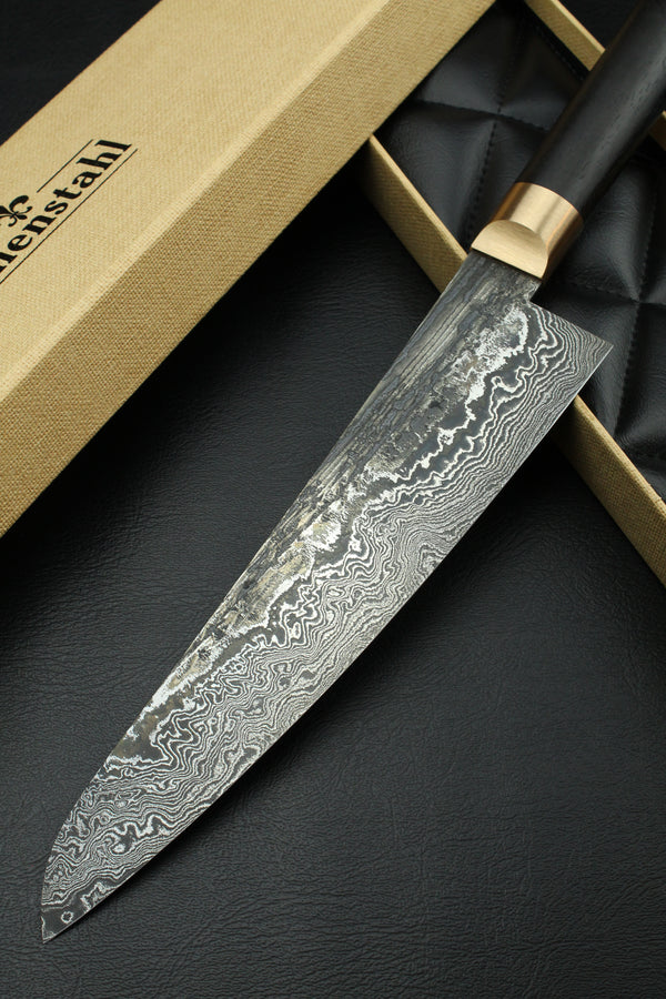 Damascus Gyuto 320L black ebony 215