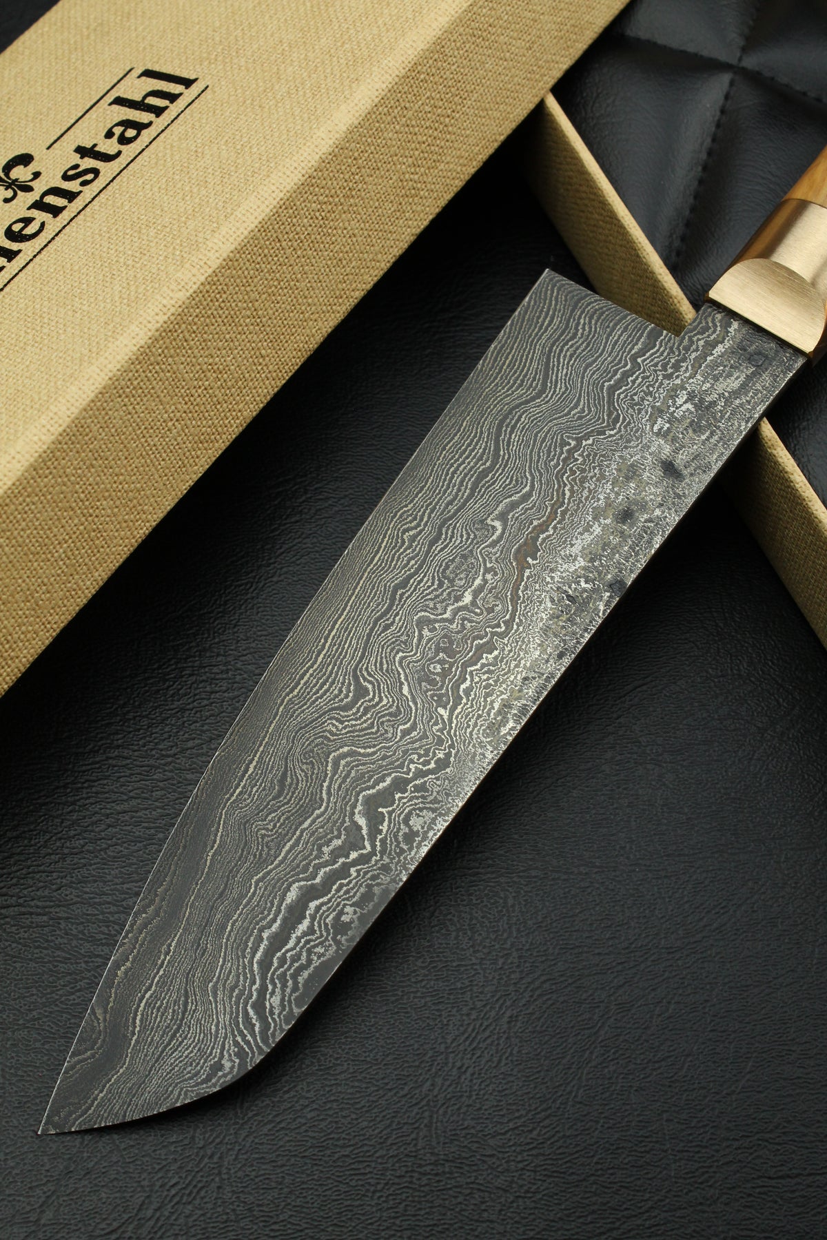 Damast-Santoku 320L Olive Oval 1.0