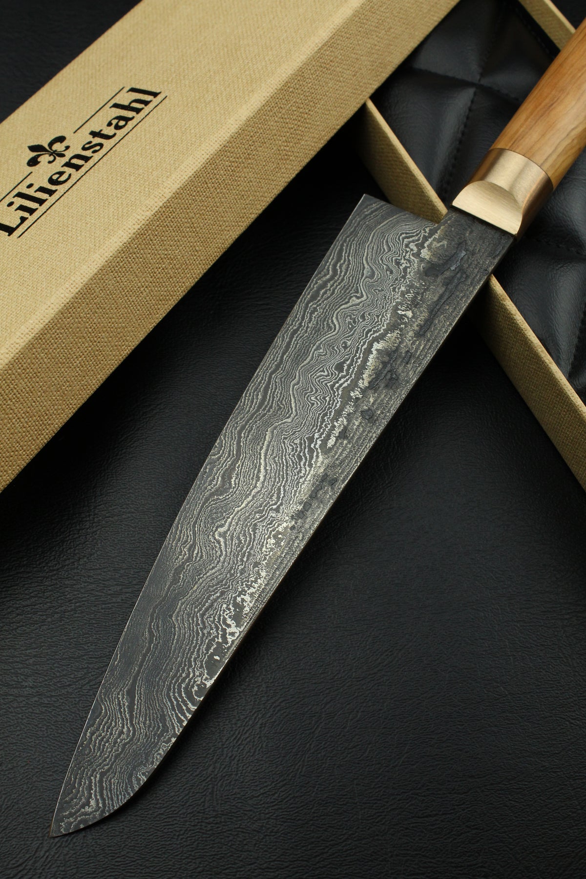 Damast-Gyuto 320L Olive Oval 2.0