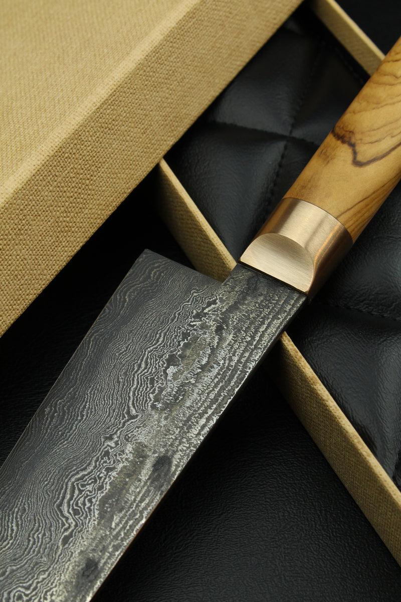 Damascus Gyuto 320L Olive Oval 3.0