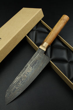 Damascus Santoku HK Olive Oval