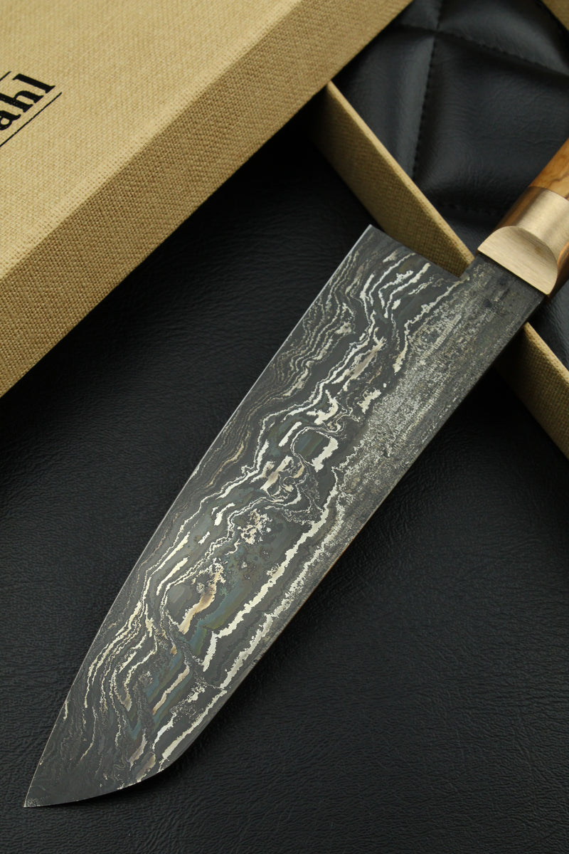 Damascus Santoku HK Olive Oval