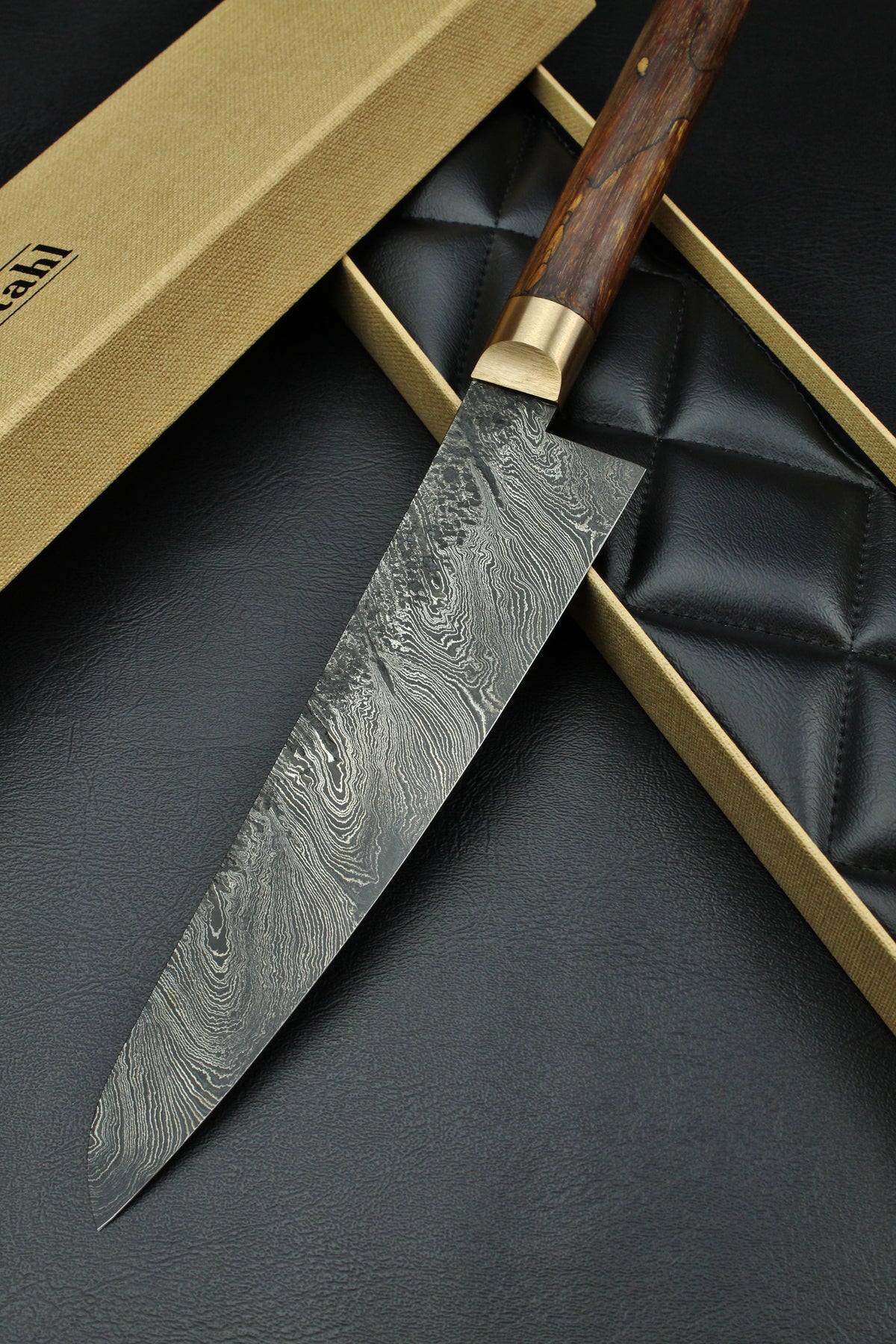 Gyutoknife Damascus HL Torsion G-Walnuss 2.0