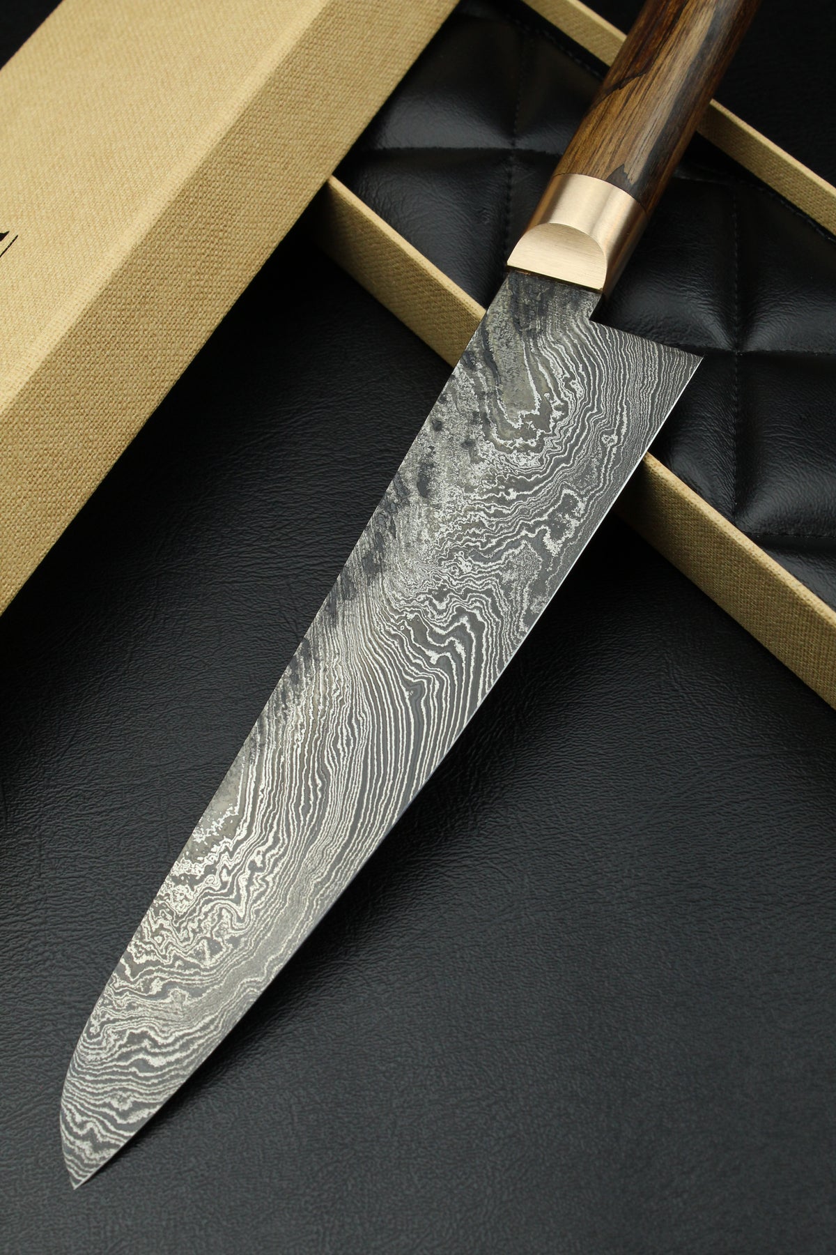 Gyutoknife Damascus HL Torsion G-Walnuss