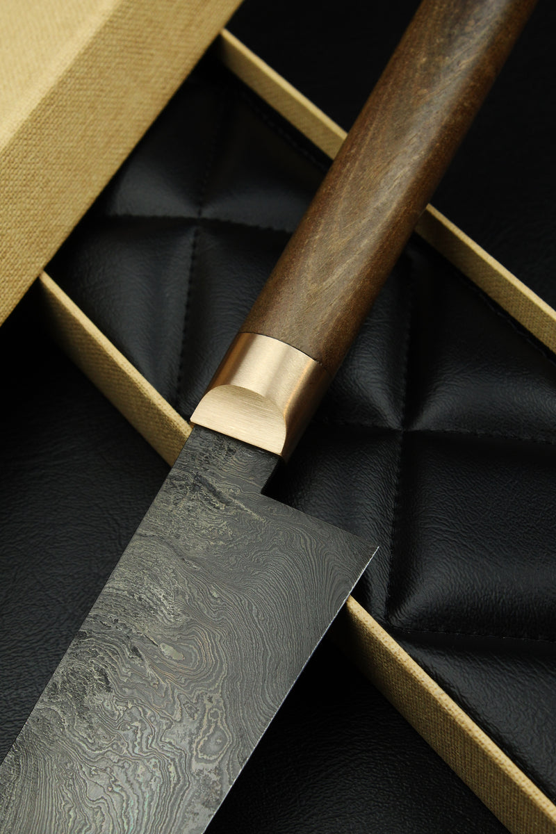 Damascus Santoku HL Torsion Walnut