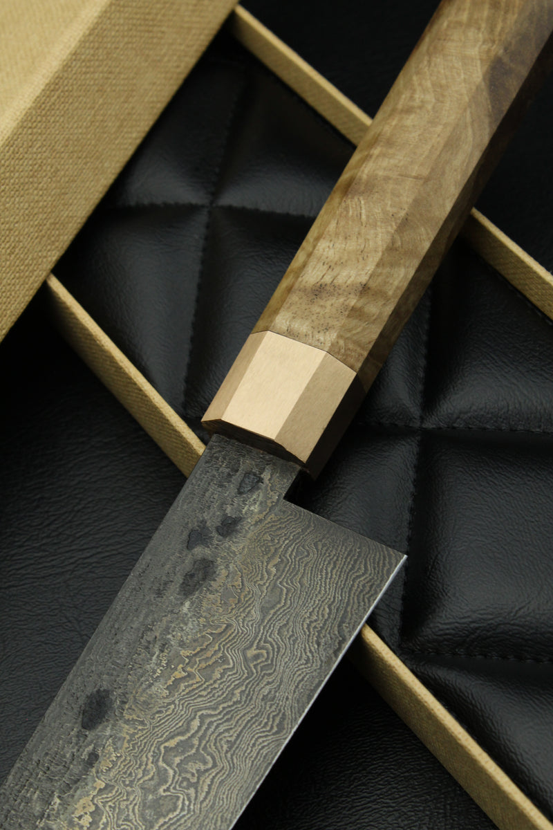 Damascus Santoku 320L Octagonal