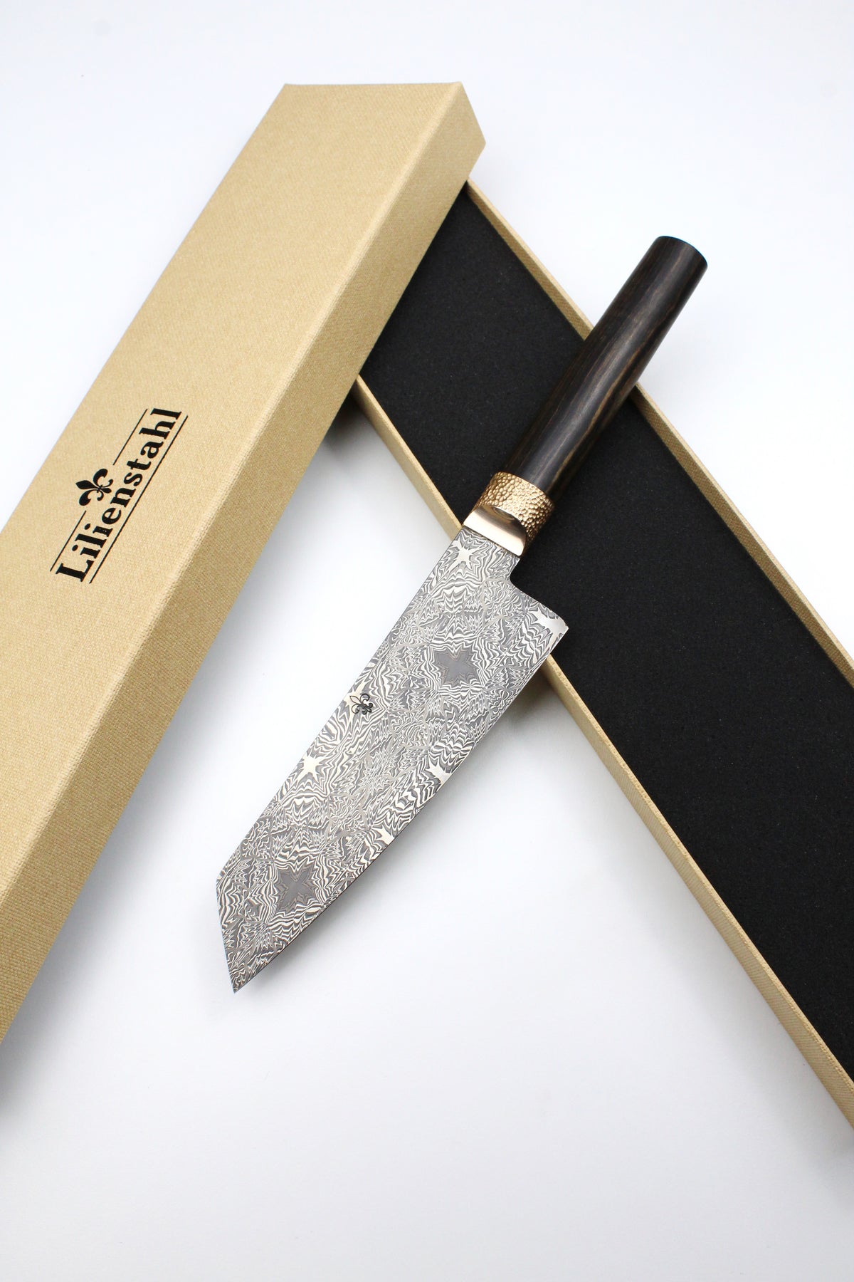 S-Damast Santoku Eingebettete Sterne