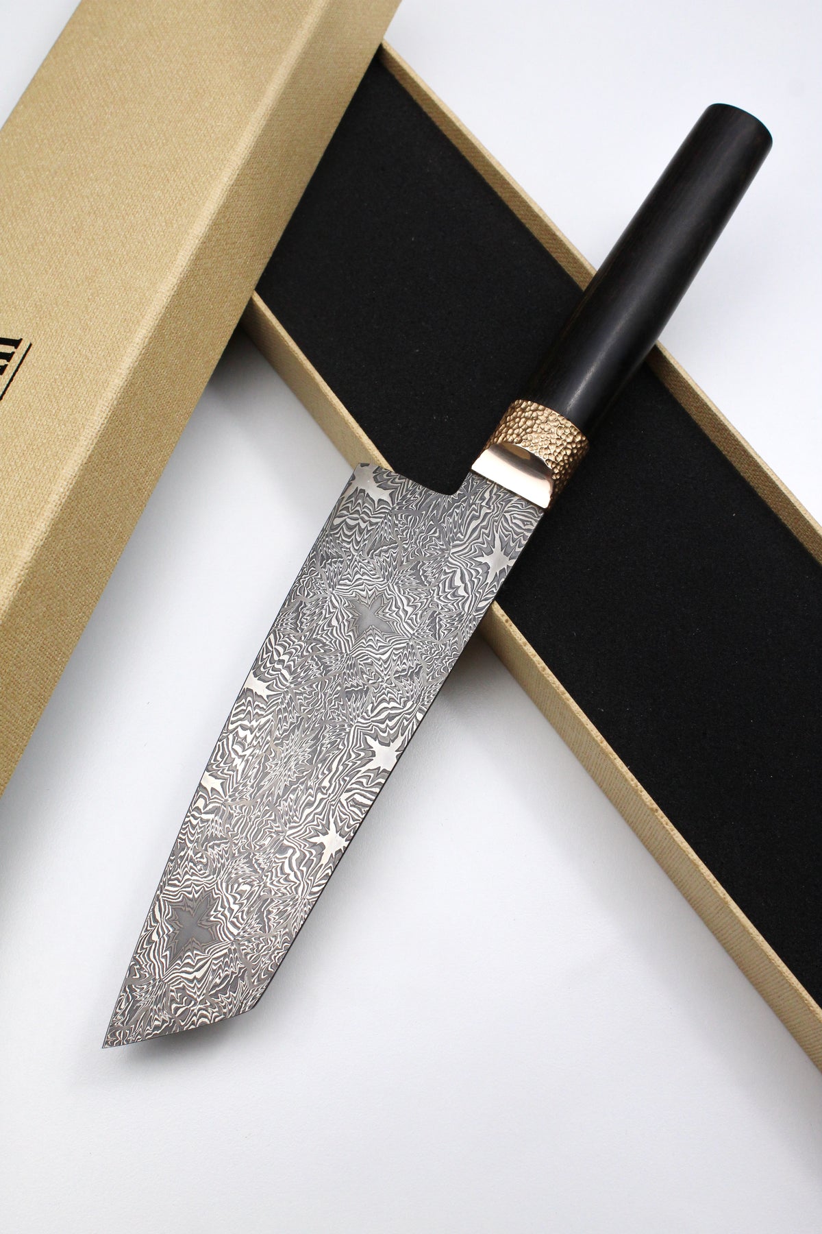 S-Damast Santoku Eingebettete Sterne