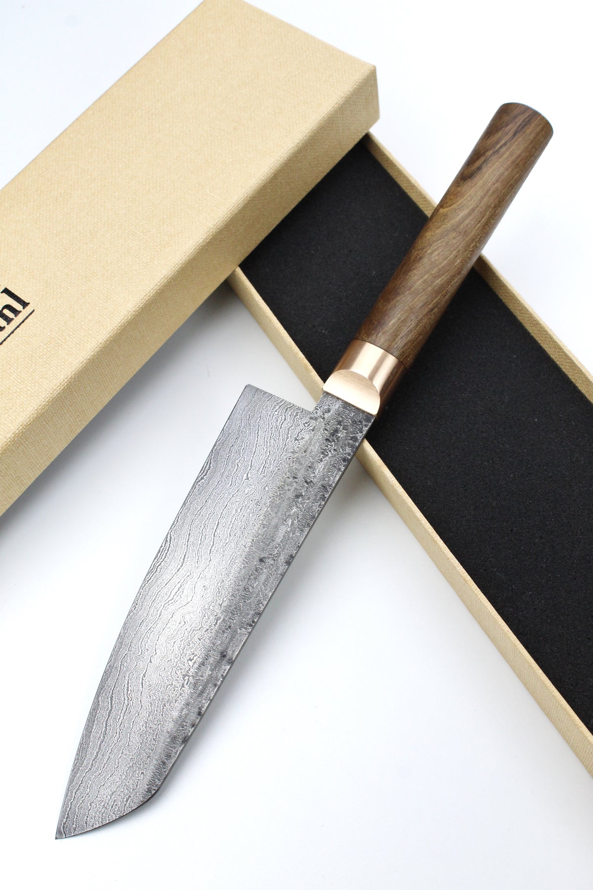 Damast-Santoku 500L Walnuss