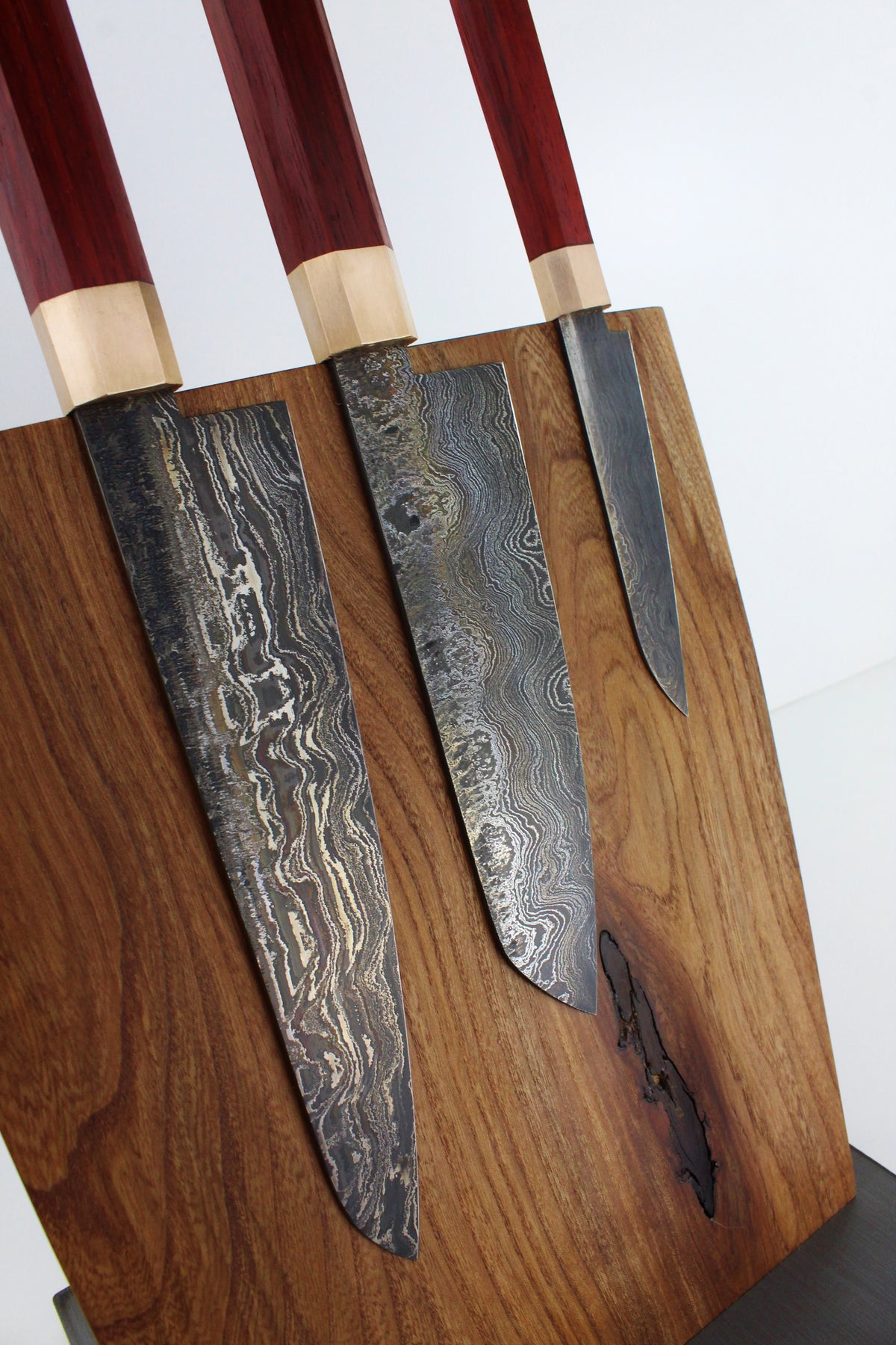 Premium-Messerset Achteck Padauk
