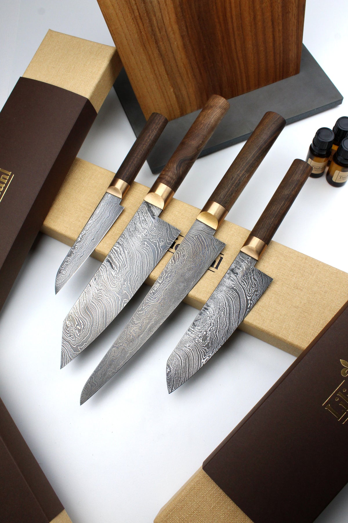 Premium-Messer-Set V2 Style Walnuss
