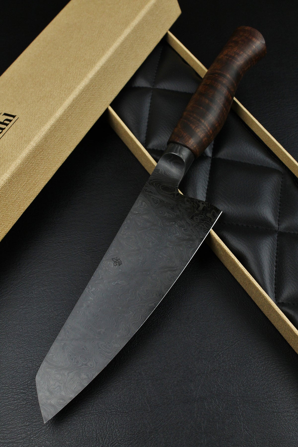 Santoku 190 geringsiert Gidgee schwarz Rautenmuster